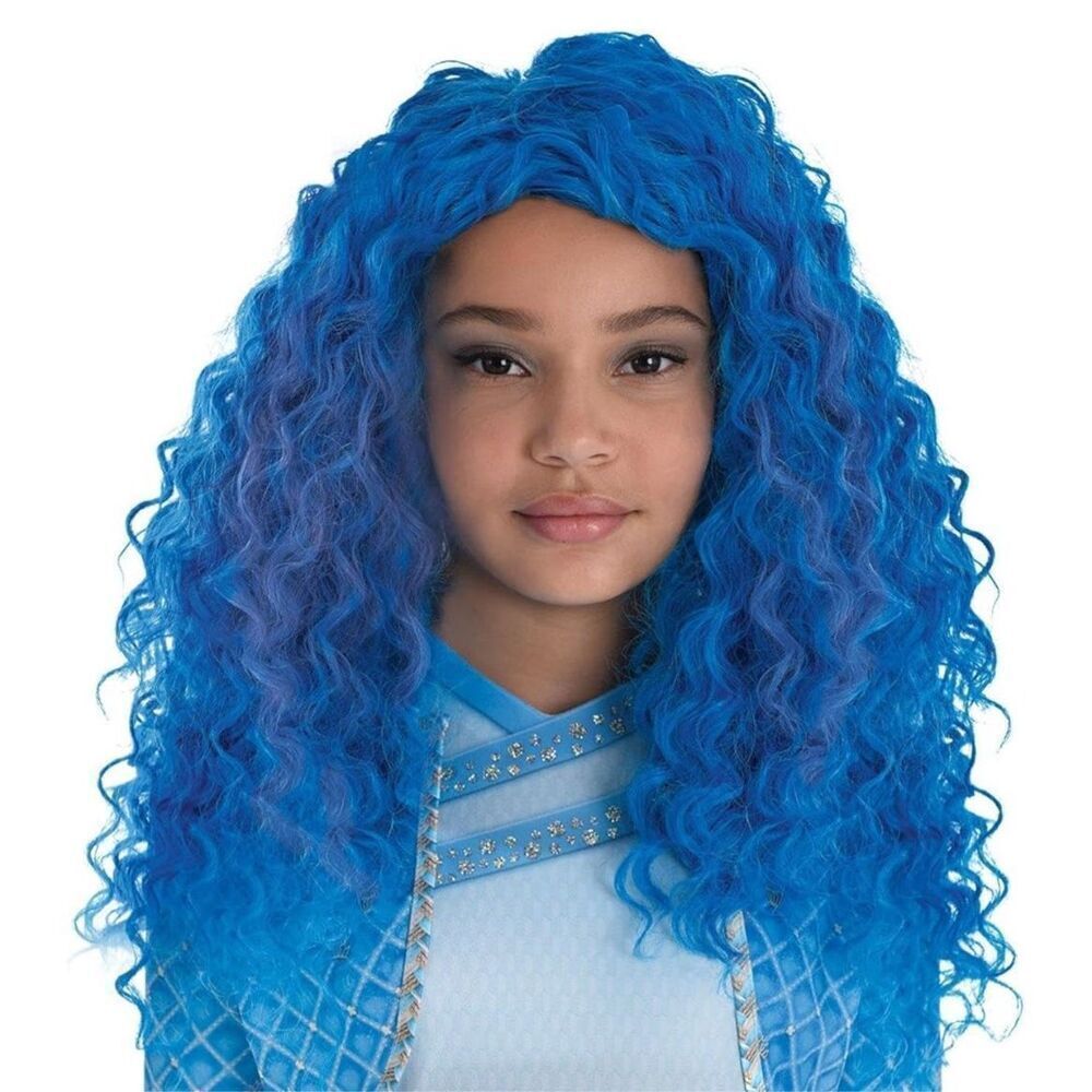 DESCENDANTS 4 The Rise of Red CHLOE WIG Child Blue Curly Hair Girls' Costume NWT